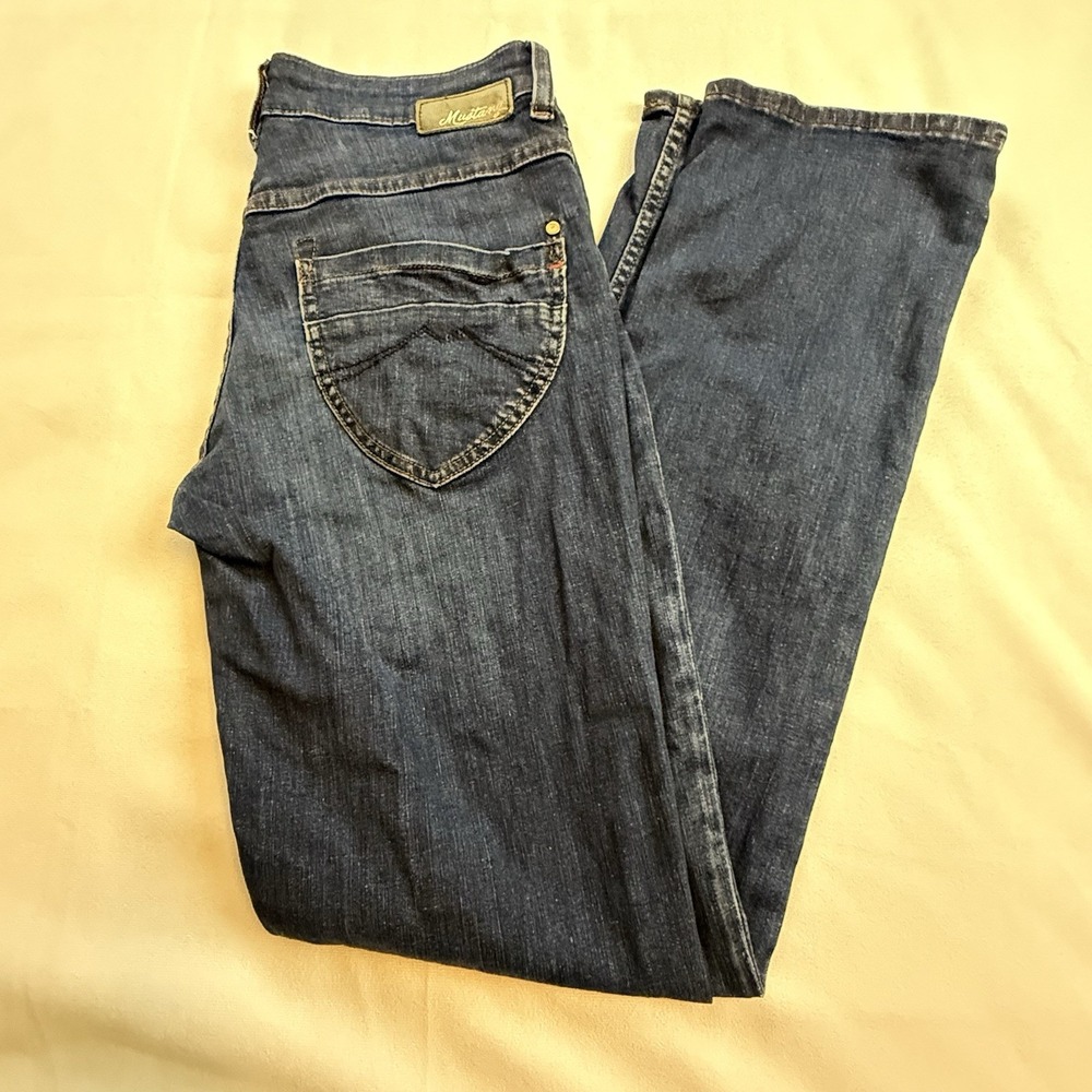 Mustang Sissy Straight Comfort‎ Fit High Rise Women's Jeans Size 28/32 Dark Blue